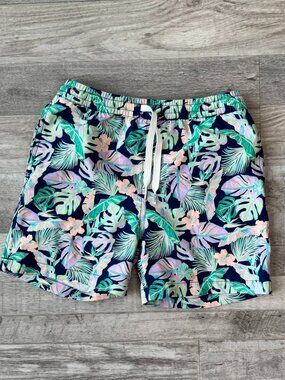 Chubbies Boys Botanical Board Shorts Swim Shorts Size Small,8/9 Elastic Waist H3